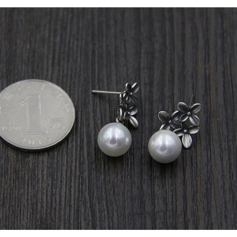 Винтажные серьги гвоздики из стерлингового серебра 925 пробы с цветком орхидеи и