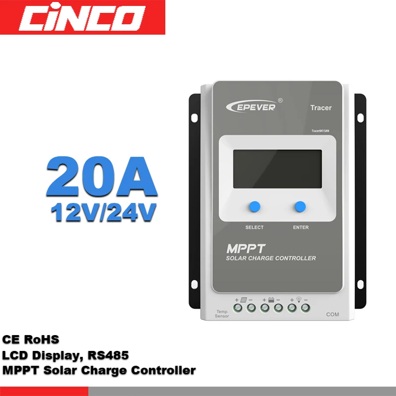 Контроллер солнечных батарей Tracer2210AN 20 А 12/24 в с ЖК дисплеем|control rope|control wirescontrol top