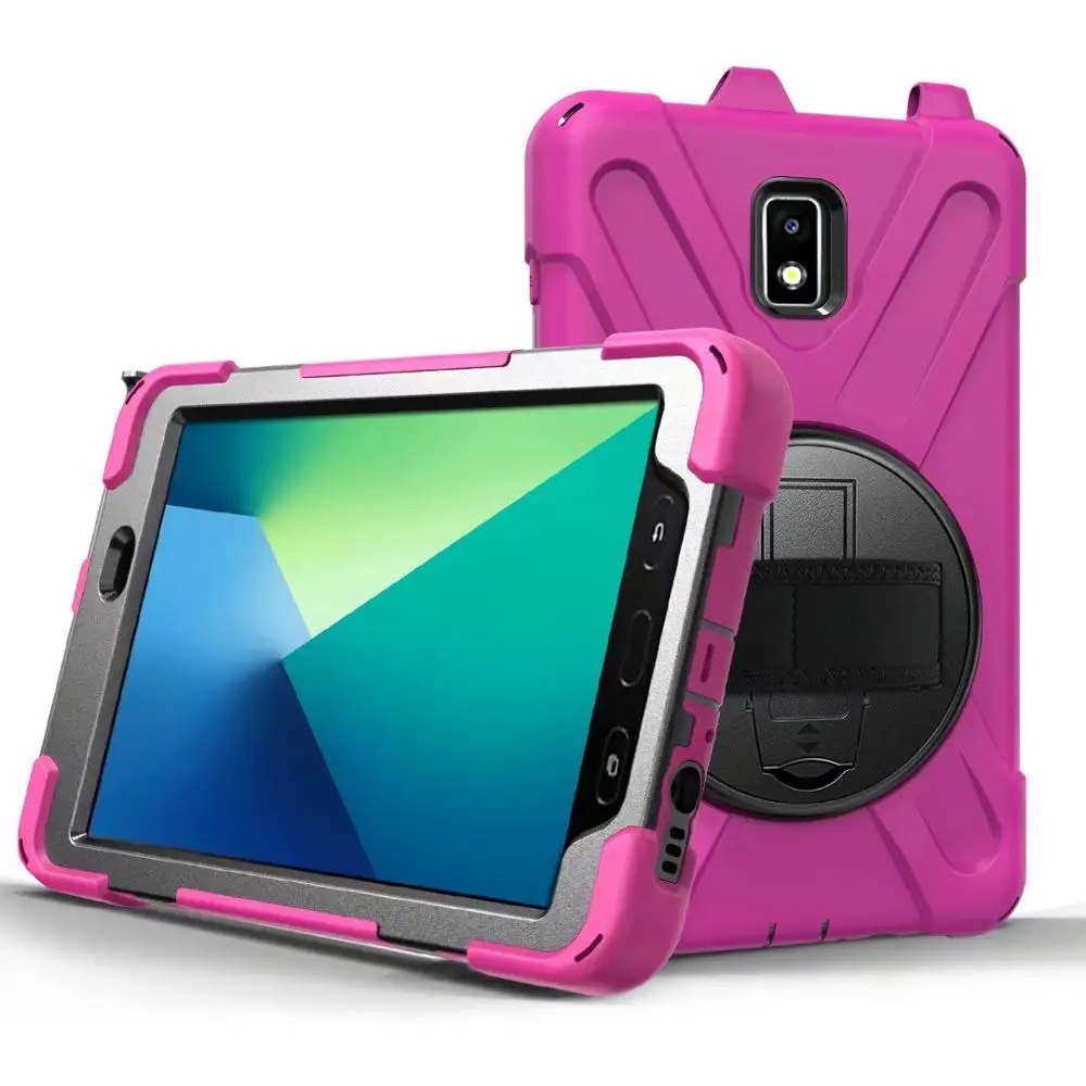 Rose Чехол-броня для samsung Galaxy Tab Active 2 8,0 SM-T395 T390, ремешок на руку, вращающийся на 360, чехол-подставка, чехол для samsung T390 T395, чехол - Цвет: Rose
