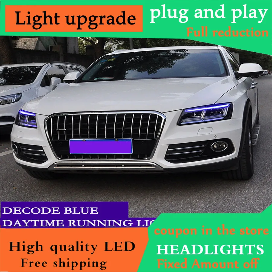 DY_L автомобильный Стайлинг для Audi Q5 фары в сборе Светодиодные DRL линзы дневного
