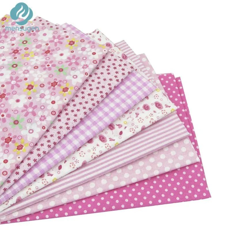 7pcs 25cmx25cm 20 см x 25 см и 25 см x 25 см хлопчатобумажная ткань с принтом для шитья стеганые ткани для лоскутного рукоделия ручной работы - Цвет: 7pcs 25cmx25cm