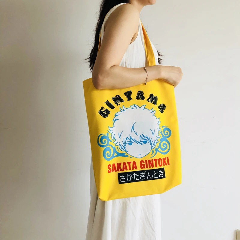 

2018 New Arrival Limited Customized Canvas Tote Bag Cartoon Cute Handbag Eco Shopping Anime Foldable Shoulder For Women Female