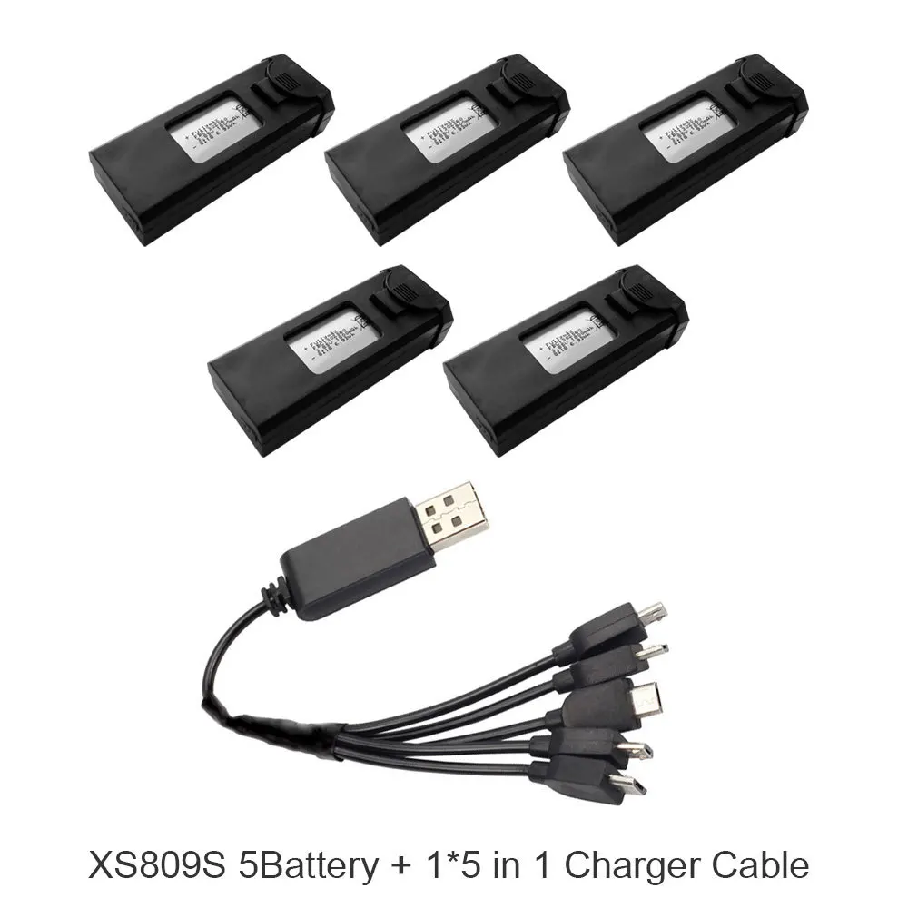 Аккумулятор XS812 1800mAh Visuo XS809S 3,7 v Lipo аккумулятор Перезаряжаемый Радиоуправляемый квадрокоптер запасные части для радиоуправляемых дронов - Цвет: 5Battery with cable
