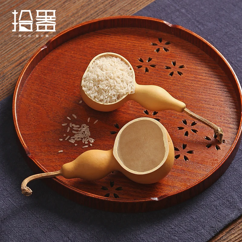 Креативные натуральные китайские ложки для чая Calabash совок маття чайный набор Kong