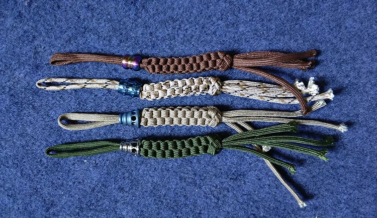 Нож из титанового сплава TC4 нож с бусинами шнурок Паракорда на веревке осенний