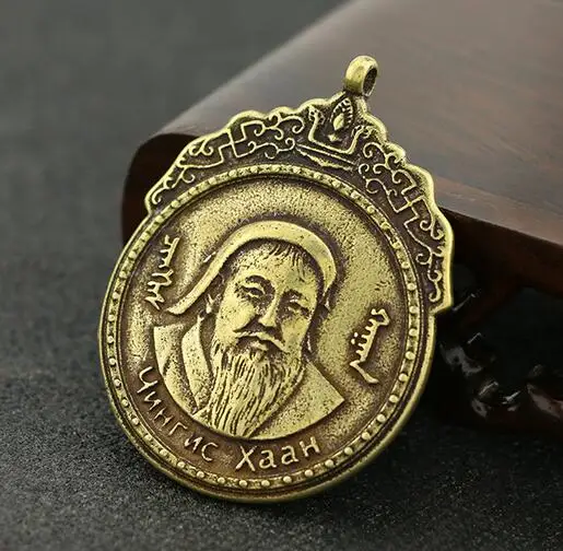 Китайская коллекция монгольской элементарной чистой латуни голова висит