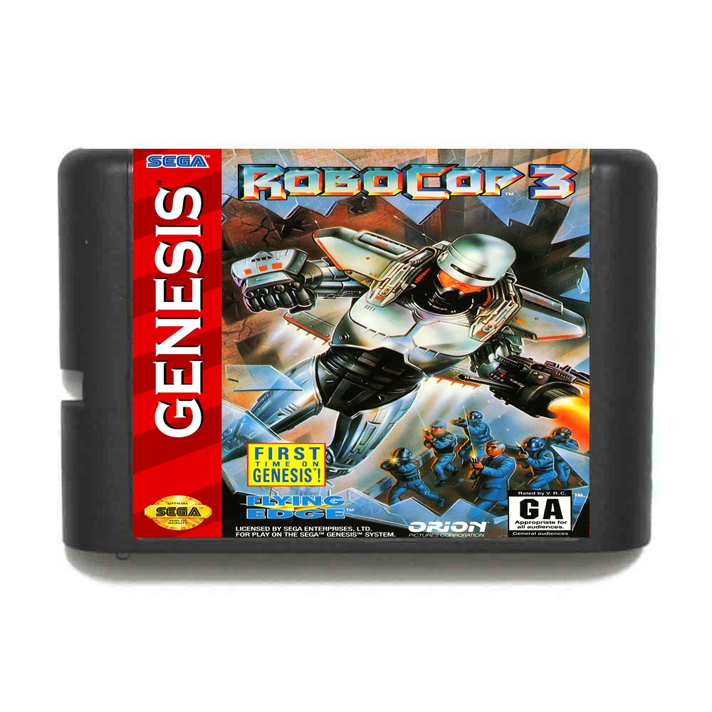 Робокоп 3 16 бит MD карточная игра для Sega игры Mega Drive Genesis|Картриджи| |