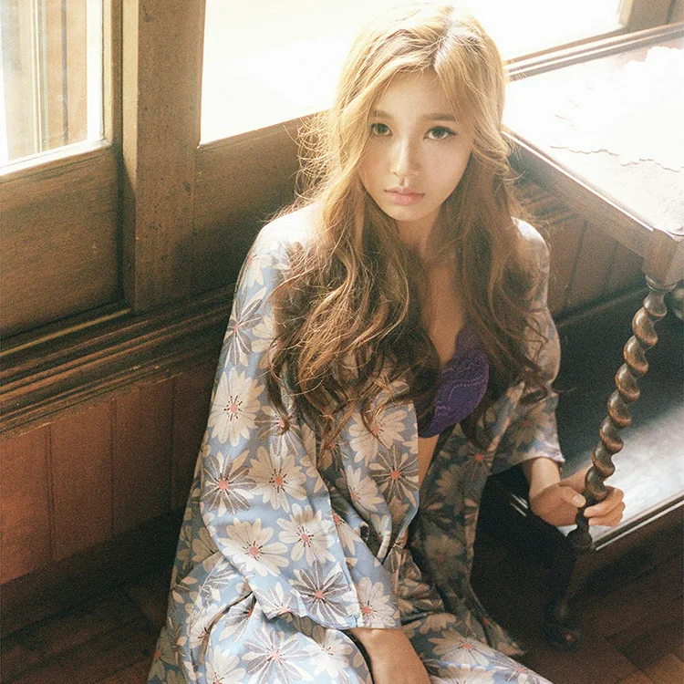 Женская пижама осенне зимний длинный банный халат 3 предмета ромашки цветочный