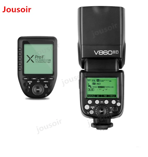 Вспышка Godox V860II-F GN60 TTL HSS 1/8000s Speedlite с литий-ионным аккумулятором + триггер Xpro-F для