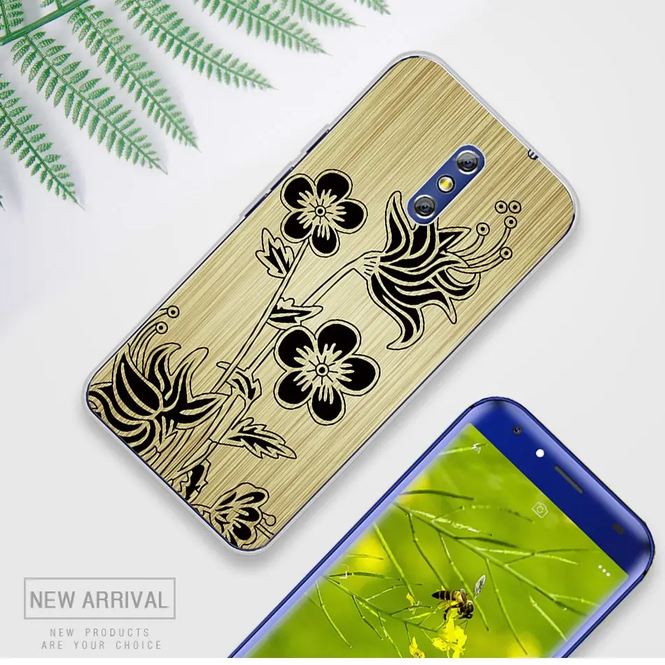 UTOPER Shell For Doogee BL5000 Case Wood Gain Pattern Silicon Black Rose Phone BL7000 X30 Mix Lite Cover |