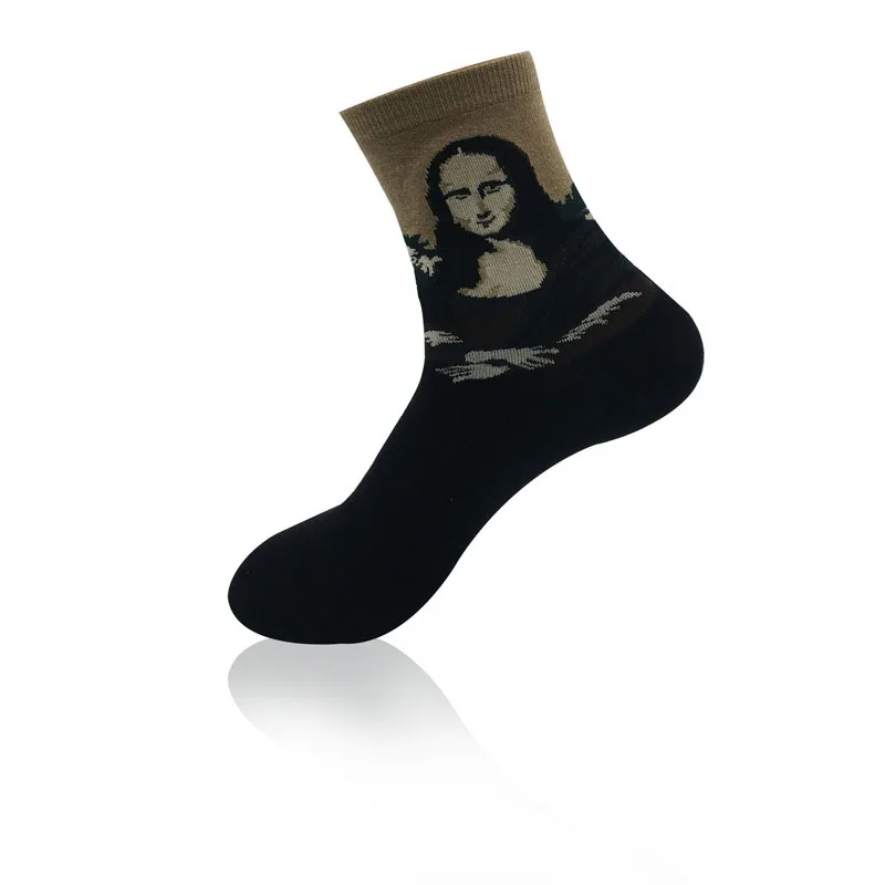 12 Цветов Горячая 1 пара носки унисекс Винтаж Ретро знаменитая картина Art Новые забавные носки новинка для Для мужчин, женская обувь