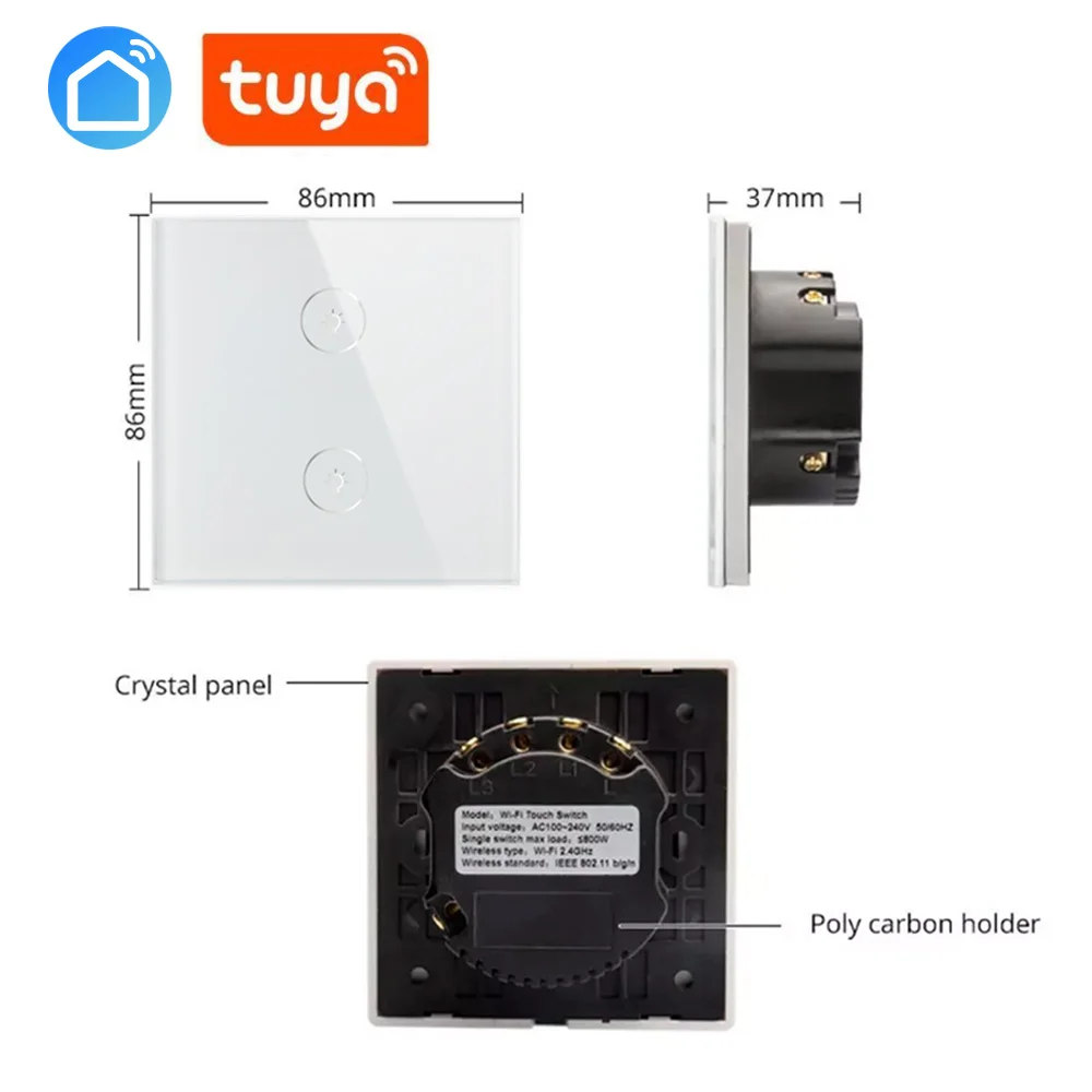 

tuya App EU wifi smart touch switch voice control by Alexa echo Google phone control