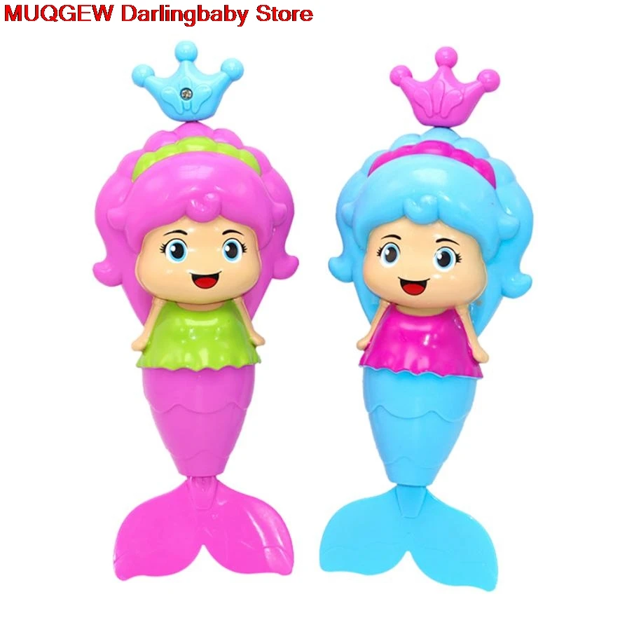 Забавная игрушка для купания в ванну детская с русалочкой заводная плавающая