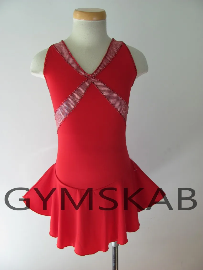 Художественный костюм для фигурного катания 2018 женский девочки, на заказ, без рукавов, для гимнастики, модель 8019.