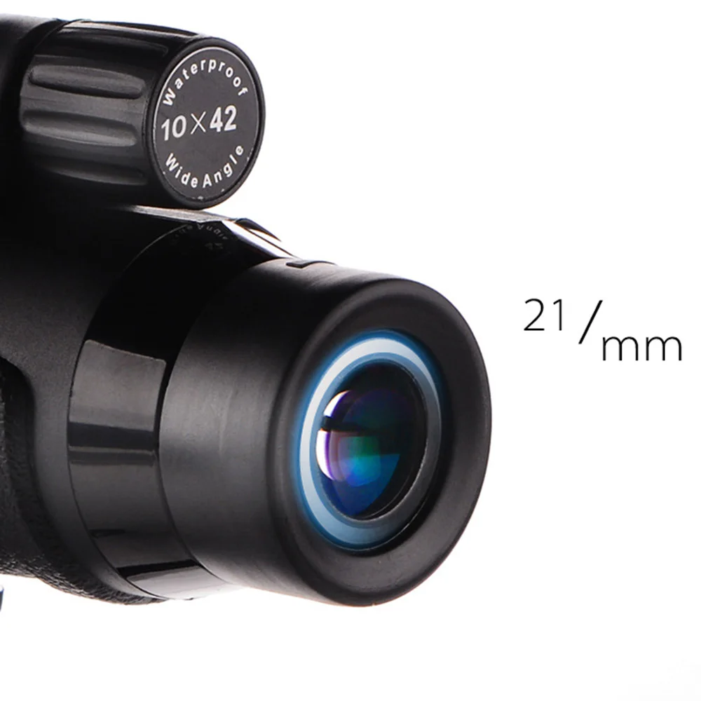 

10X42 Nitrogen Waterproof Wide Angle HD Zoom Monocular Telescope with Phone Clip Tripod for Outdoor Hunting Camping Travelling