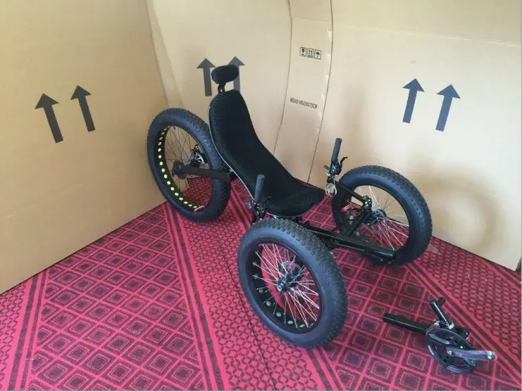 Лежачий велосипед углерода Волокно 26 дюймов сзади Уил дисковый тормоз колесная