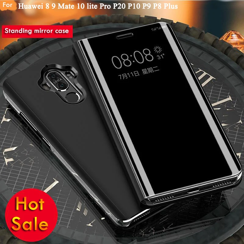 Флип чехол для huawei P8 P9 P10 P20 lite Plus honor 8 9 10 mate 20 X Pro P smart nova 3 3i 3e Y9 прозрачный