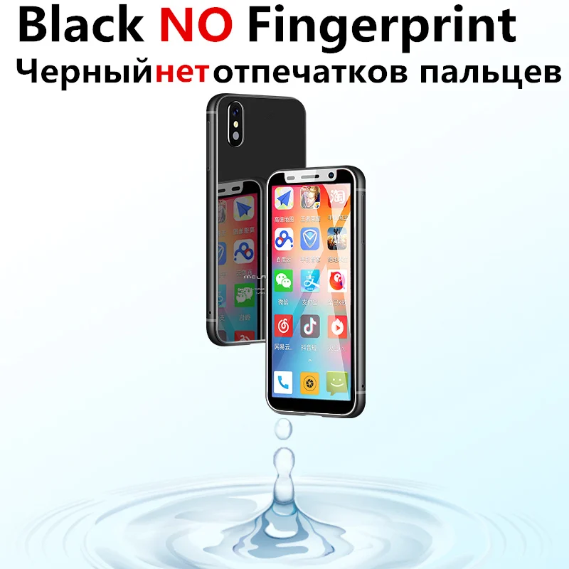 Маленький смартфон Melrose, 3,4 дюйма, маленький экран MT6739V, 1 ГБ, 8 ГБ, Android 8,1, карманный мини-студенческий мобильный телефон с отпечатком пальца - Цвет: Black No Fingerprint