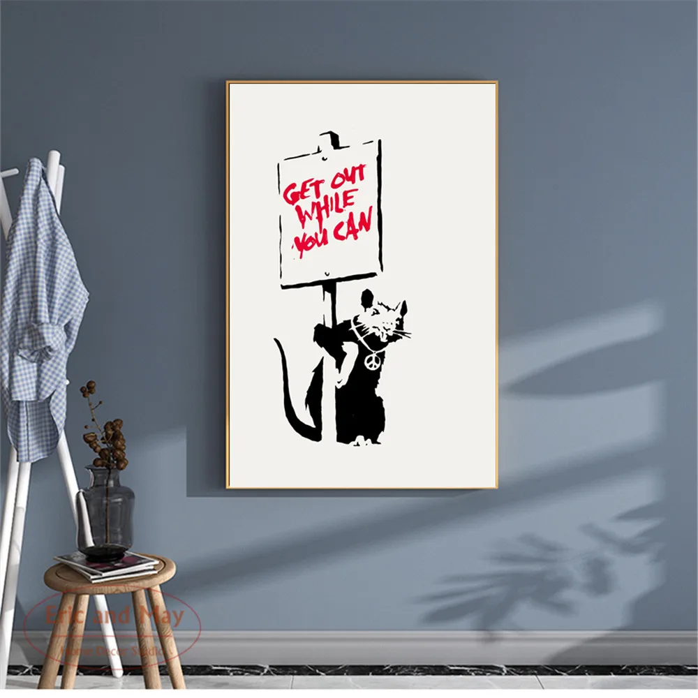 Banksy Life забавные художественные плакаты и принты, настенная живопись на холсте для гостиной, Декор для дома, без рамы