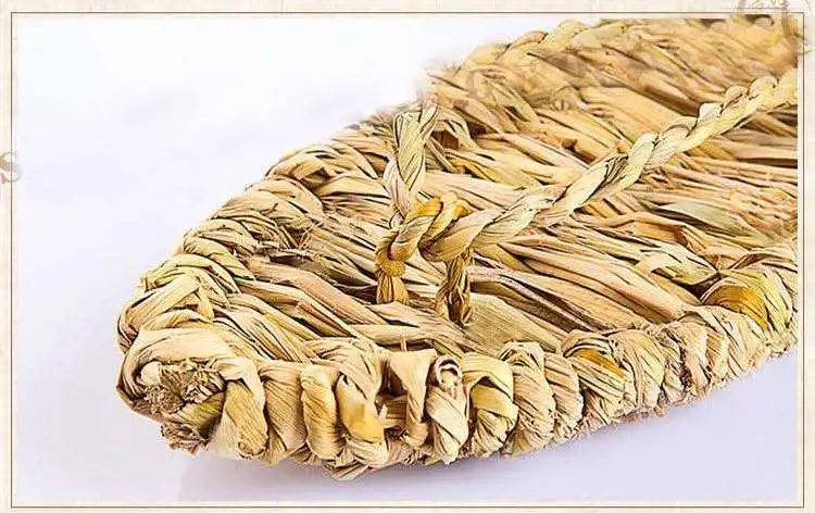 Сандалии для мужчин и женщин летние однотонные соломенные Босоножки ручной