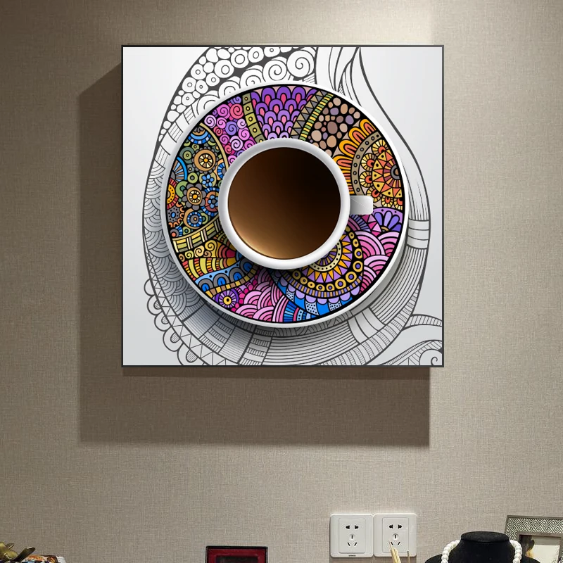 Абстрактная картина маслом этнический кофейный круглый холст HD цветной домашний