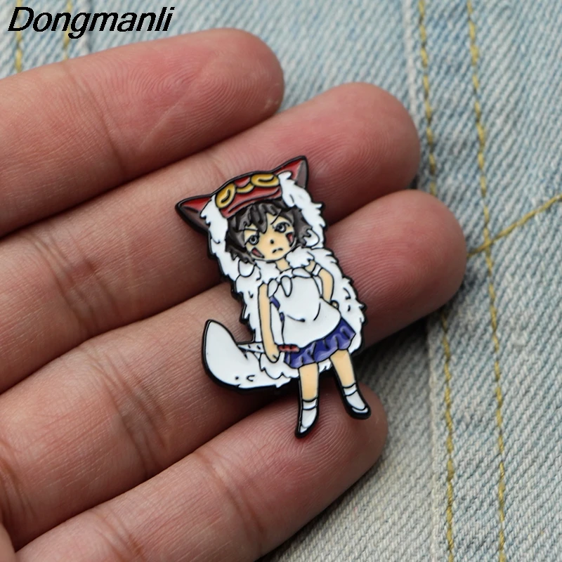 

DMLSKY 10pcs/lot Ghost And Princess Cute Girl Metal Brooches Pin Cartoon Badges Backpack Pins for Clothing Jewelry M2690