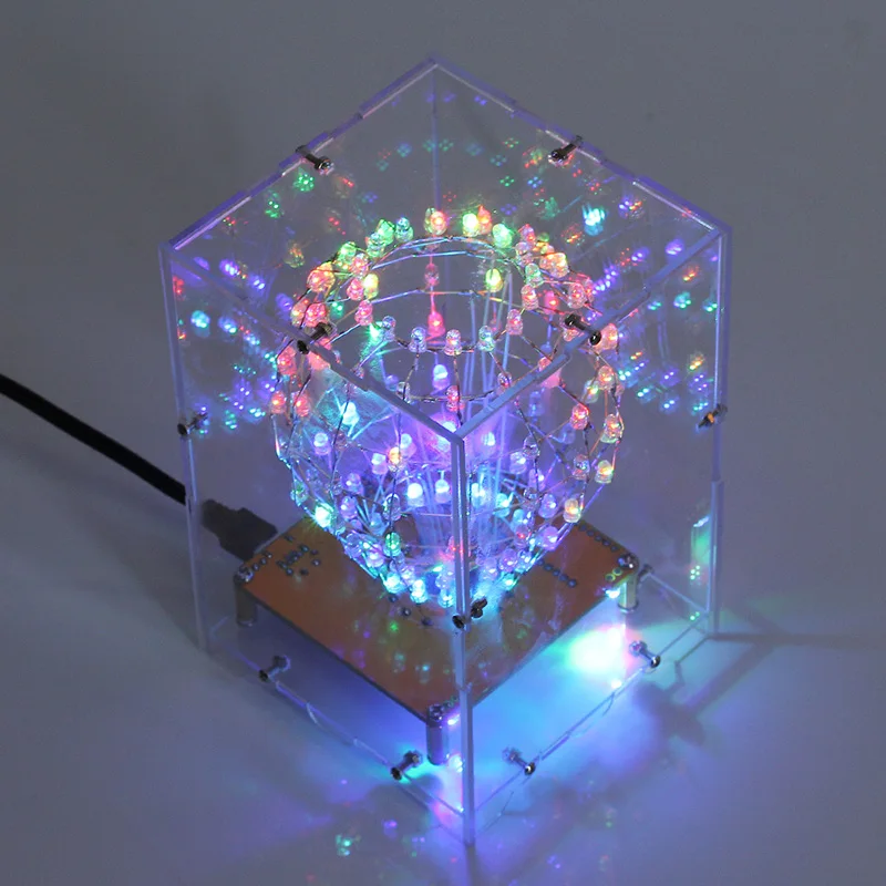 RGB светодиодный кубический шар DIY светильник креативный электронный комплект с
