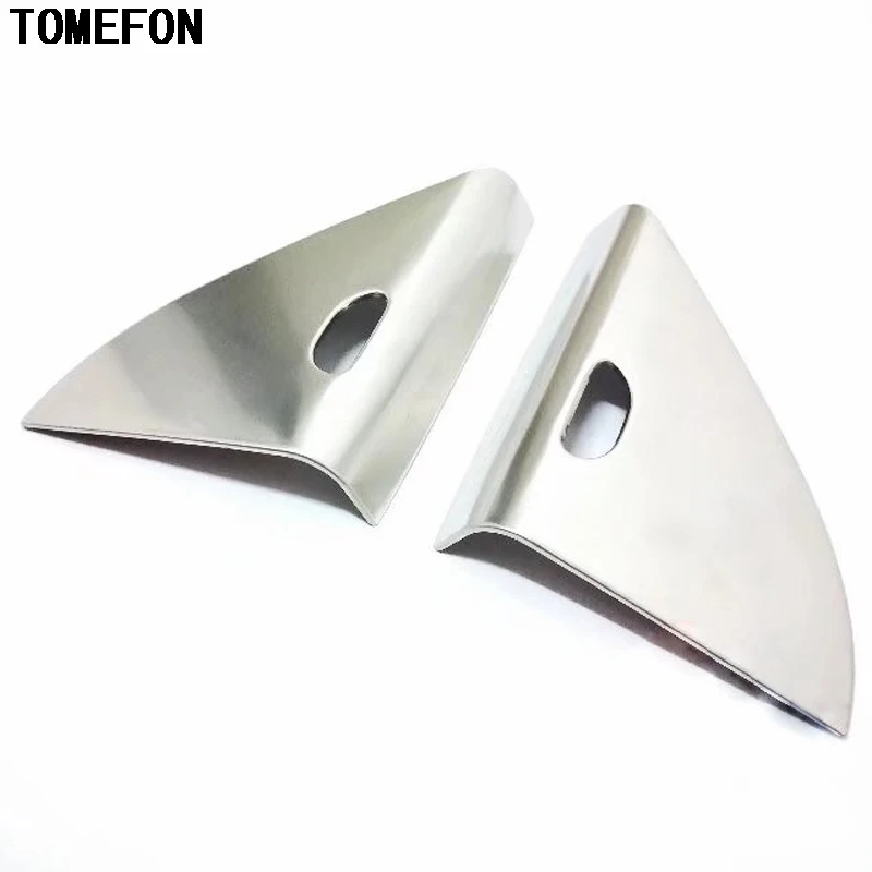 

TOMEFON 2pcs For Nissan Kicks 2017 Stainless Steel Interior Styling Front Door Internal Triangle Sequin Auto Door Frame Stickers