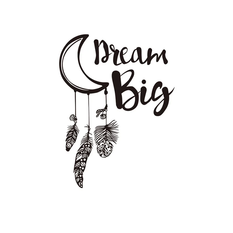 Детская комната Moon Dream Catcher настенные Vinilos Decorativos Цитата Big перо сказочной стены