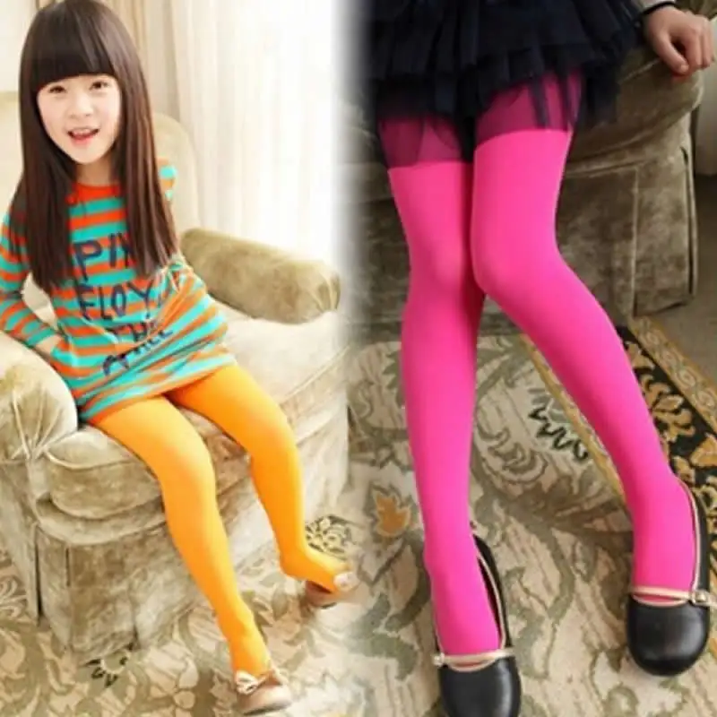 Детские однотонные белые брюки танцевальные колготки для девочек тонкие летние