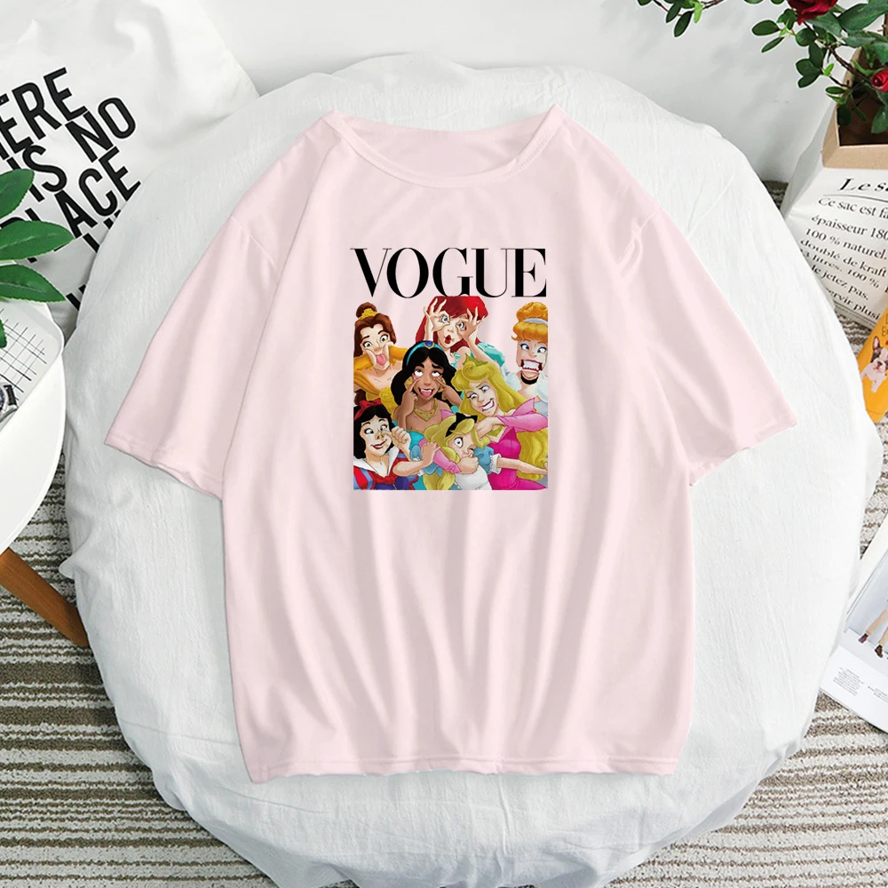 2019 ctue принцесса vogue Розовая Футболка женская белая хлопковая Harajuku Топ парная