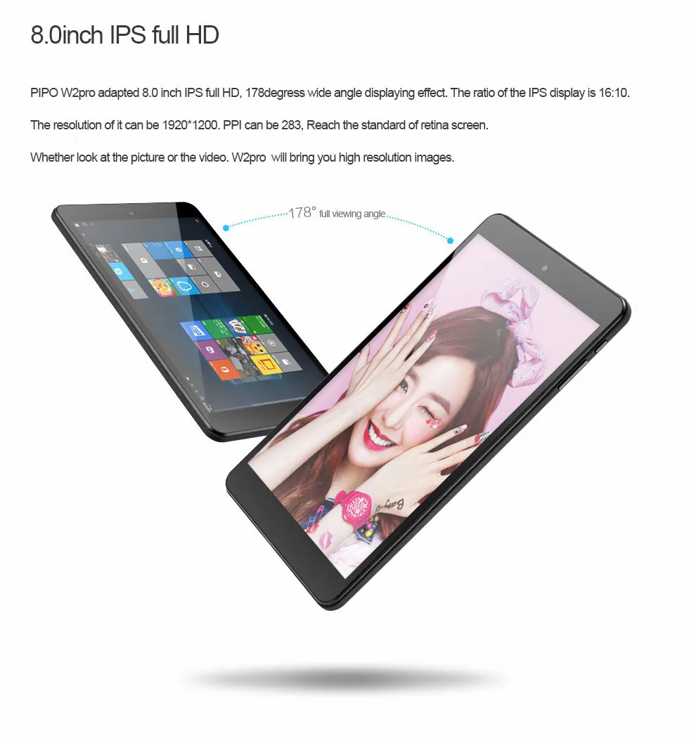 Pipo W2 Pro 8 дюймов ips 1920*1200 планшетный ПК Win10 четырехъядерный процессор Intel Cherry Z8350 4 ядра 2 Гб оперативной памяти, 32 Гб встроенной памяти, W2Pro HDMI WI-FI Bluetooth