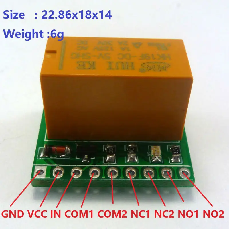 DR21B01 DC 5V DPDT Сигнальное реле двухканальный модуль переключатель Переключатель