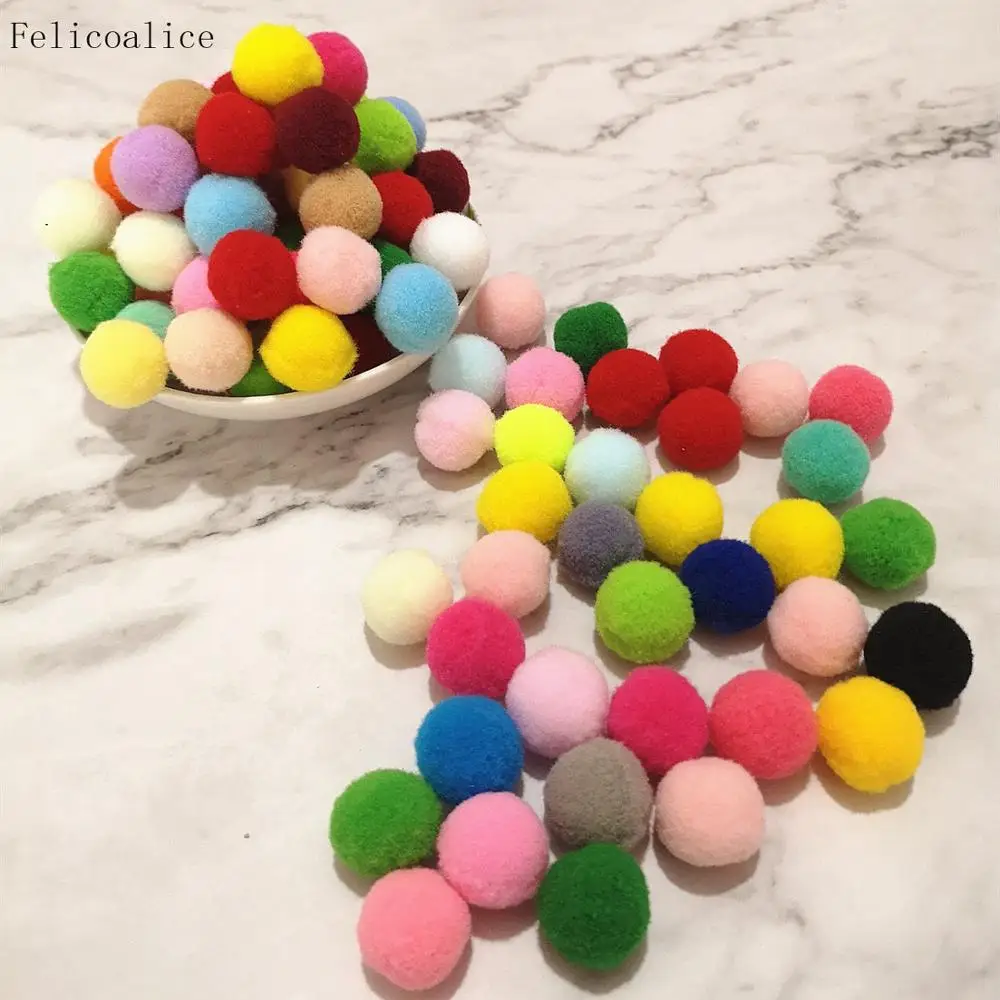 Миниатюрный пушистый помпон смешанные цвета мягкие помпоны для свадьбы