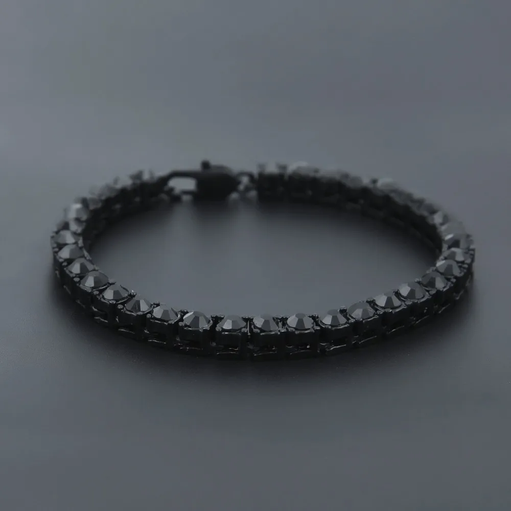 Bling Iced Out 1 ряд браслеты со стразами в стиле хип хоп ювелирные изделия с