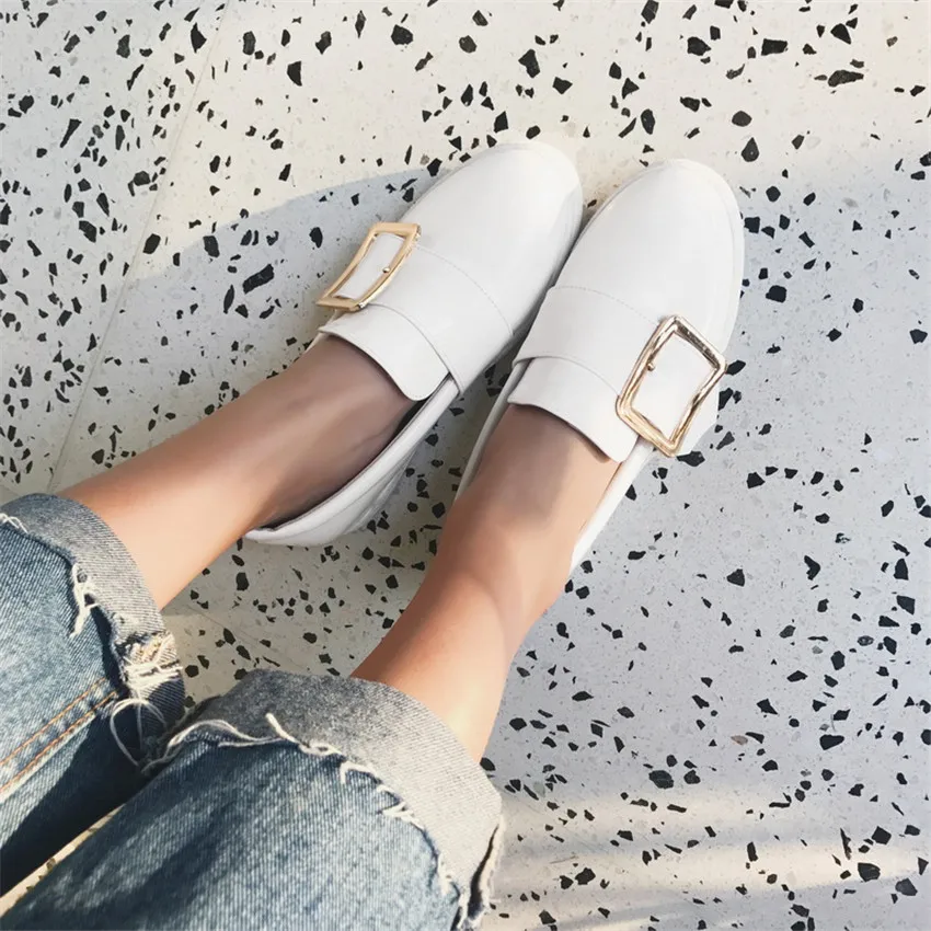 Campus Student Slip On Shoes Women Oxfords Loafers Flats Woman Casual Flat Plus Size 32 33 - 40 41 42 43 | Обувь