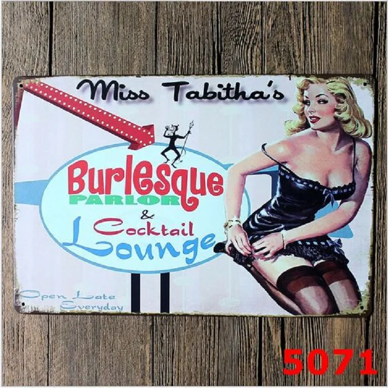 Винтажный домашний декор Placa Decorativa металлические знаки Ретро Бар Кафе showgirl KTV