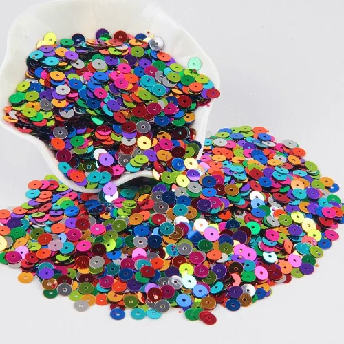 Блестки 3 мм 4 мм 5 мм 6 мм Плоские Блестки круглые свободные блестки для рукоделия блестки Швейные сумки для одежды обувь DIY аксессуары 10 г - Цвет: silver base mix