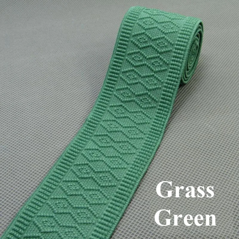 grass green Meetee 4 метра 50 мм ширина резинки красочный узор DIY ремесла швейное платье с поясом брюки ручной работы аксессуары AP584 - Цвет: grass green