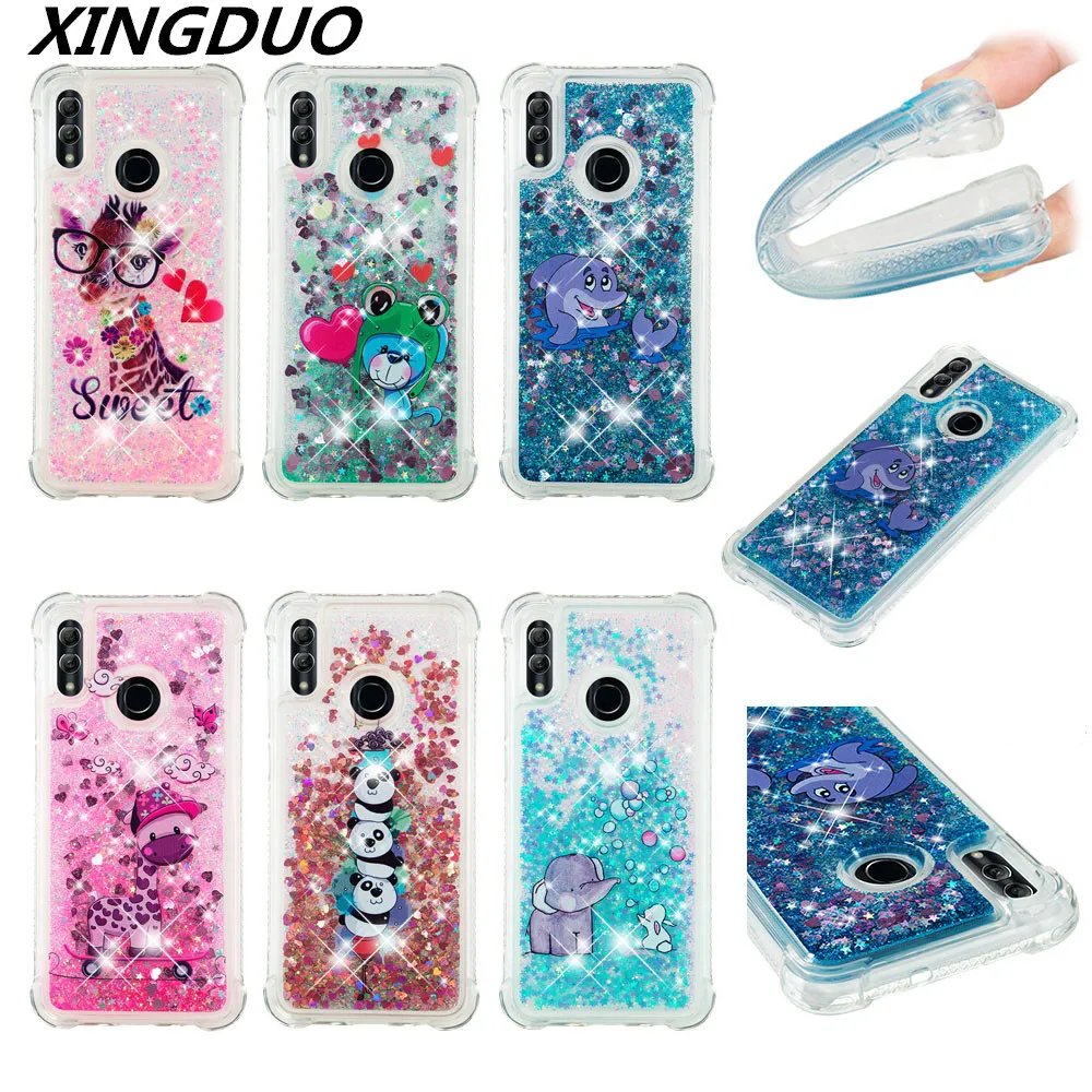 Противоударный мягкий чехол XINGDUO из ТПУ с милыми животными и блестками для Samsung