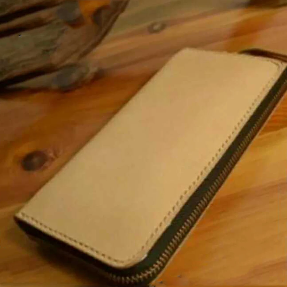 DIY Кожа ремесло с отделением для монет на молнии кошелек чехол телефона под