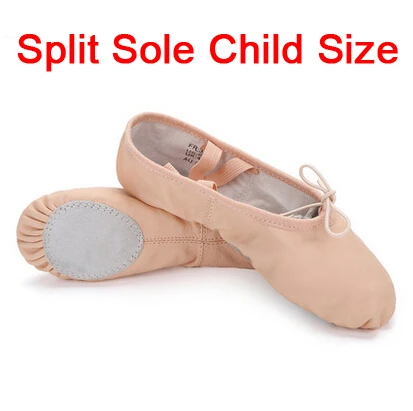 Pink Child Size Профессиональные балетки из натуральной кожи; мягкие балетки для танцев для девочек; женская обувь для занятий йогой; гимнастическая обувь телесного цвета - Цвет: Pink Child Size