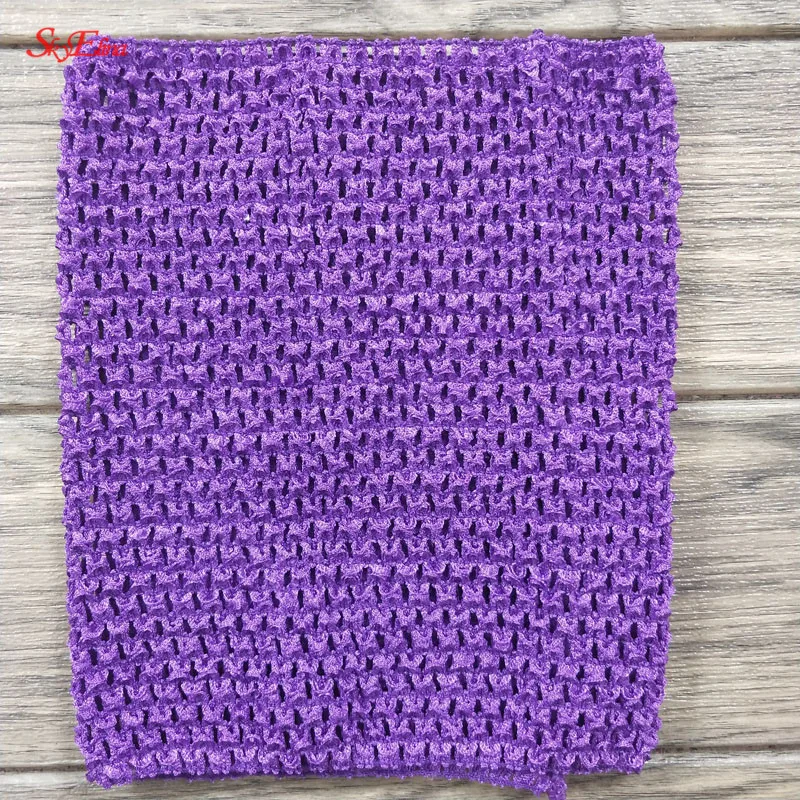 purple 9 дюймов, обхват груди, для детей, 23x20 см, 24 цвета, эластичная, обернутая грудь, вязаная крючком повязка на голову для девочек, пачка, топ-труба, широкая юбка, платье 6Z - Цвет: purple
