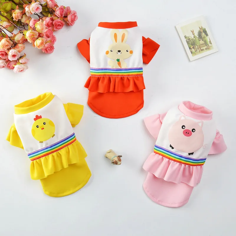 

Cartoon Pet Dog Princess Dress for Small Dogs Chihuahua Pug Skirts Puppy Cats Clothing Summer Dog Clothes Pets Wedding Dresses
