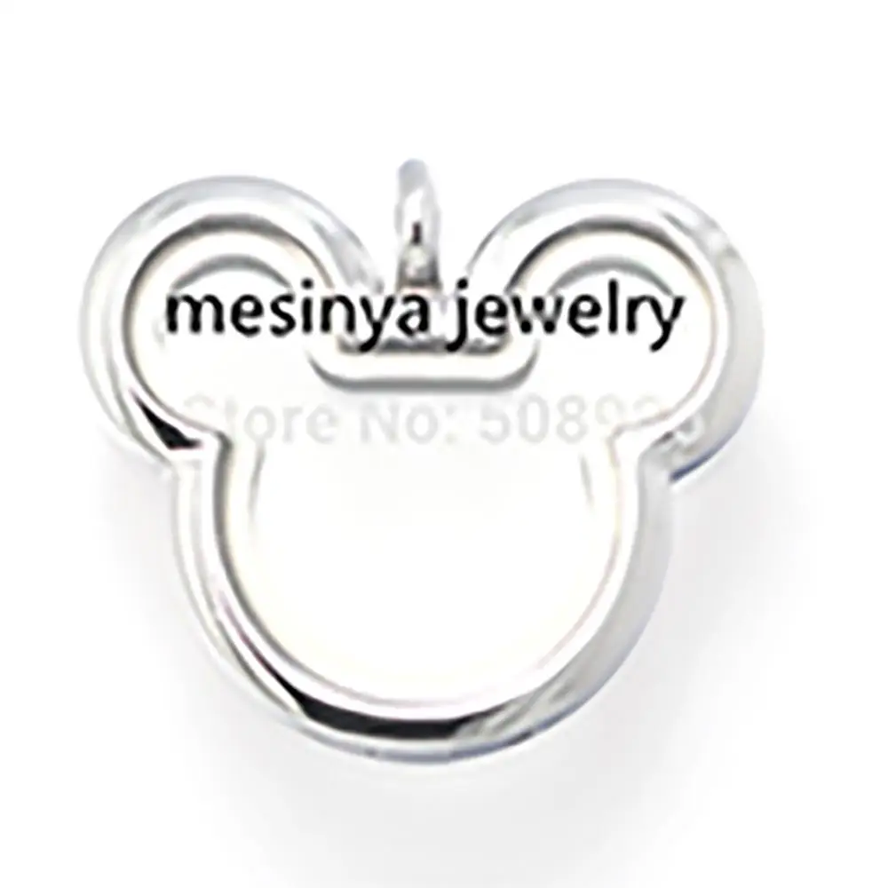 

10pcs 33mm x 29mm Plain Cute Mouse Strong Magnetic Authentic Glass Locket for Custom Floating Charms xmas gift