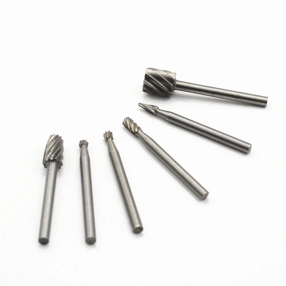 6pcs CHARTISAN 1/" деревообрабатывающие заусенцы HSS Концевая фреза абразивные роторные напильники для шлифовальной машины Dremel - Цвет: 6pcs
