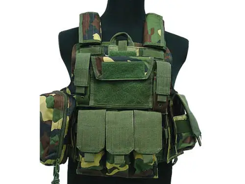Тактический жилет CS Wargame страйкбол Пейнтбол MOLLE CIRAS боевой жилет CIRAS тактический жилет с тройным подсумок ACU/Лесной - Цвет: Woodland
