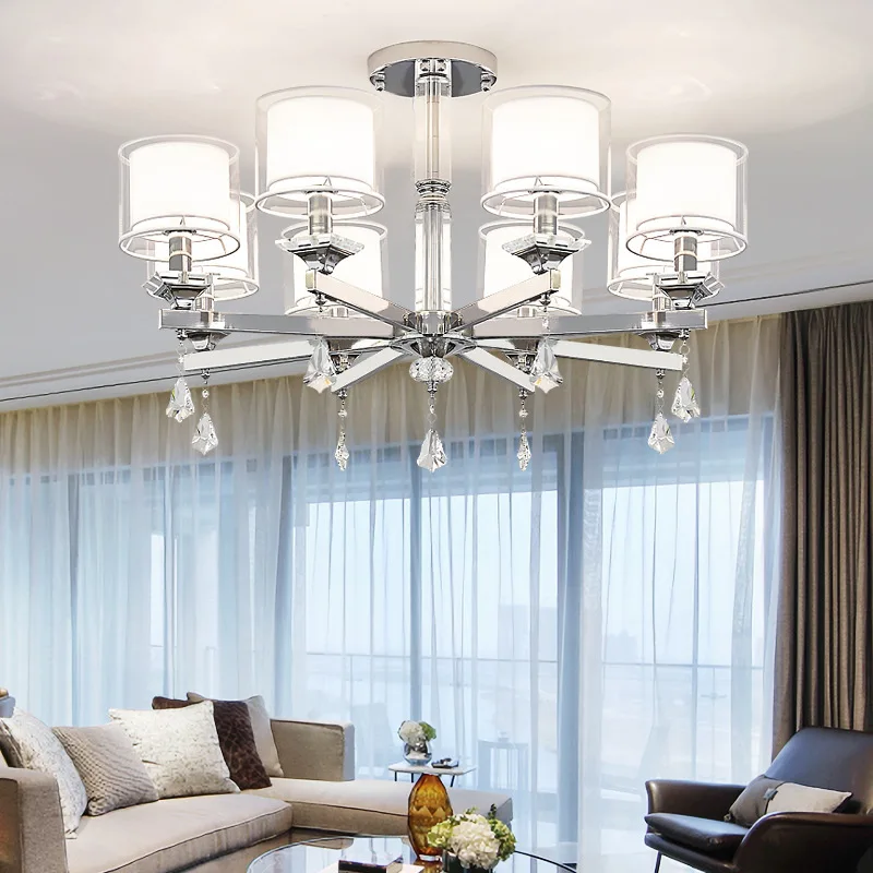 Кристалл Chandelier Современные огни Хром Роскошь для гостиной спальня 110v-220v Led Chandeliers Освещение Led Висячие огни