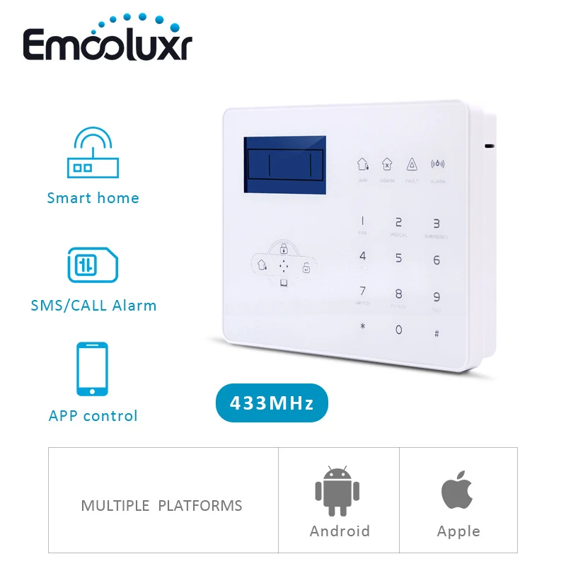 Remote Control English Voice Wireless Wired Home Security GSM PSTN Alarm System LCD Display Wireless Outdoor Siren Kit SMS Alarm