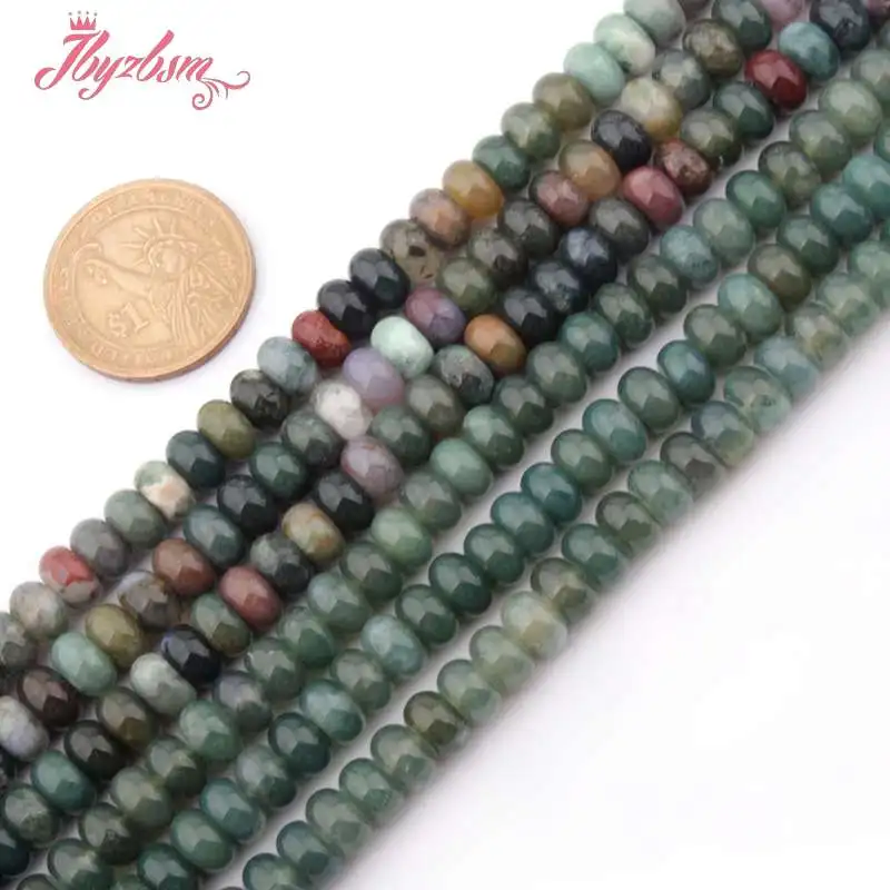 5x8 мм Гладкие бусины из Рондель Агаты натурального камня для самостоятельного